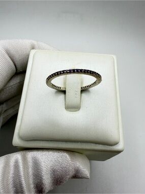 Silpada 925 Sterling‎ Silver Purple CZ Pave stacker ring R2995, Eternity Band!